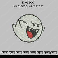 King Boo Embroidery File 5 sizes