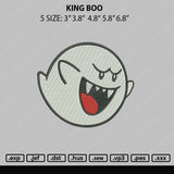 King Boo Embroidery File 5 sizes