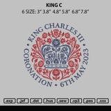 King C Embroidery File 6 sizes