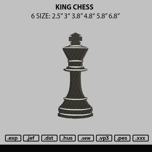 King Chess Embroidery File 6 sizes