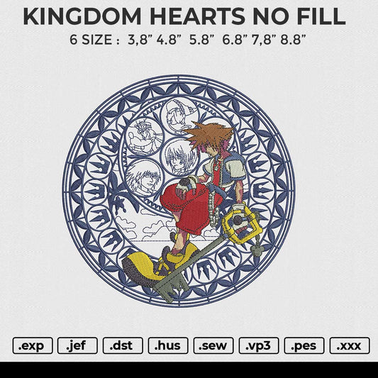KINGDOM HEARTS NO FILL Embroidery File 6 size