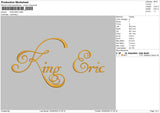 King Eric Embroidery File 4 size