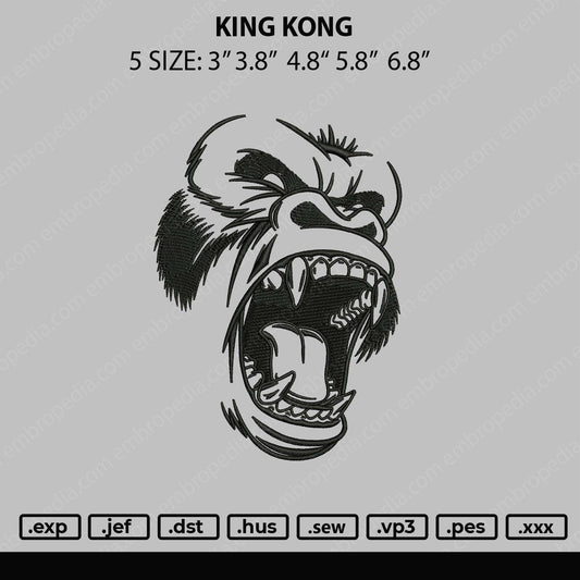 King Kong Embroidery File 5 size