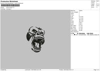 King Kong Embroidery File 5 size