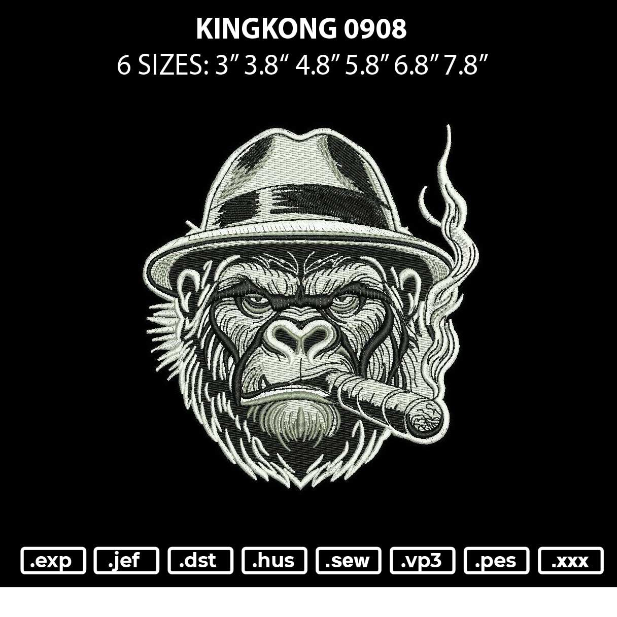 Kingkong 0908 Embroidery File 6 sizes
