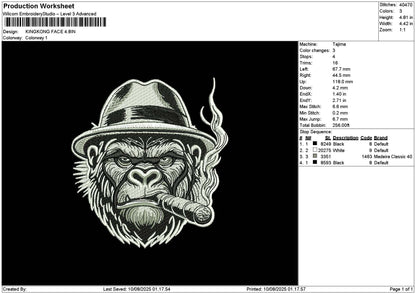 Kingkong 0908 Embroidery File 6 sizes