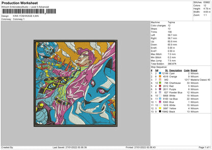 Kira Yoshikage Embroidery File 4 size