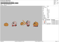 Kirby Pumpkins Embroidery File 6 sizes