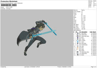 Kirito Embroidery File 4 size