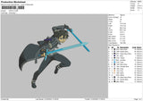 Kirito Embroidery File 4 size