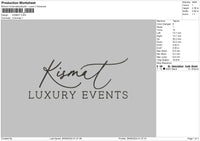 Kismattext Embroidery File 6 sizes