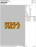 Kiss Band Embroidery File 4 size