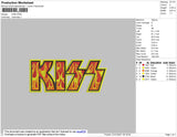 Kiss Band Embroidery File 4 size