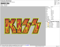 Kiss Band Embroidery File 4 size