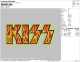 Kiss Band Embroidery File 4 size