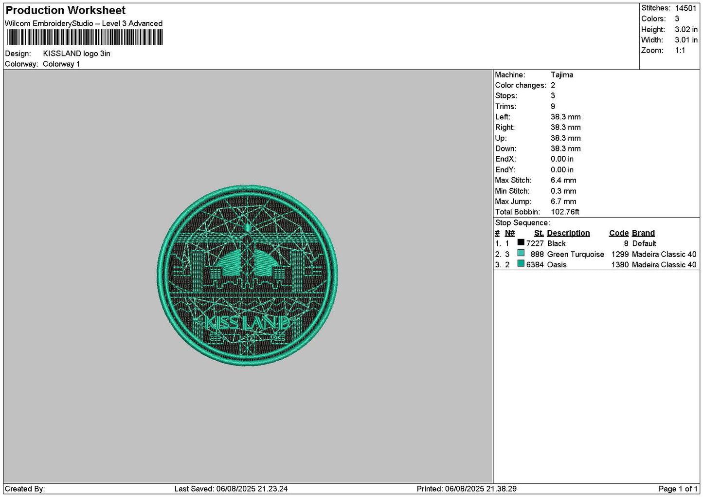 KisslandCirlce Embroidery File 6 sizes