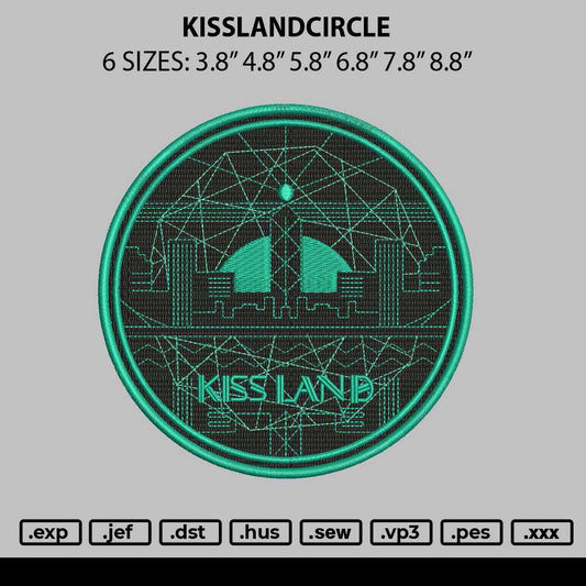 KisslandCirlce Embroidery File 6 sizes