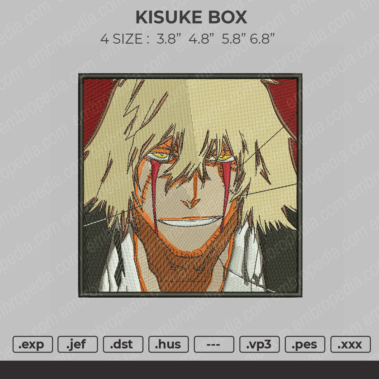 Kisuke Box Embroidery File 4 size