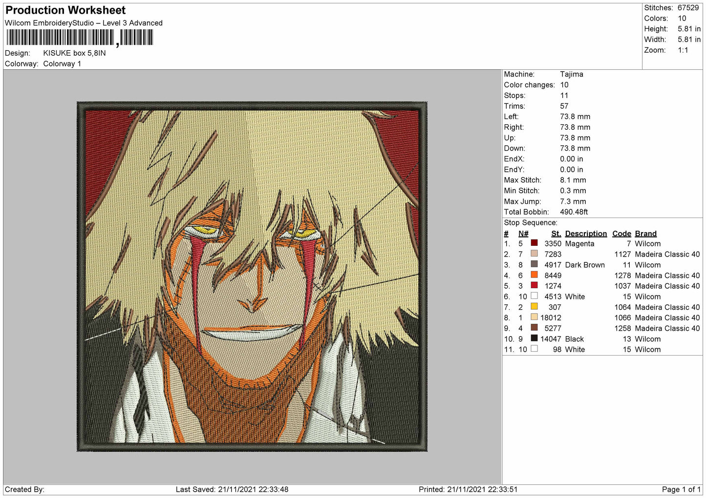 Kisuke Box Embroidery File 4 size