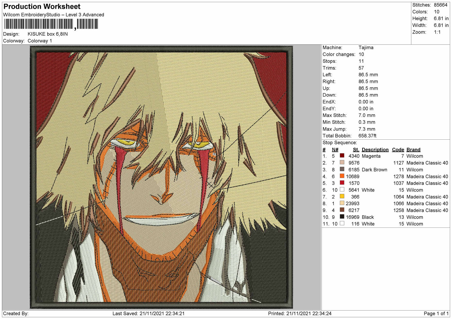Kisuke Box Embroidery File 4 size