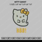 Kitty Ghost Embroidery File 5 sizes