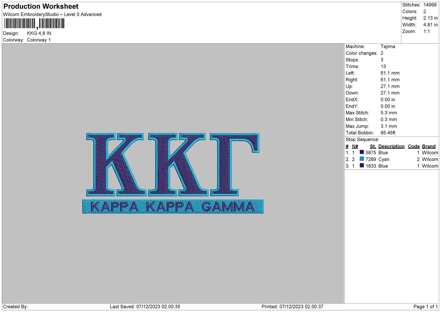Kkg Embroidery File 6 sizes