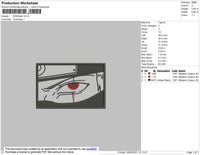 Kakashi Eyes Embroidery File 7 size
