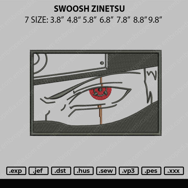 Kakashi Eyes Embroidery File 7 size