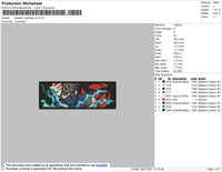 Kakashi Rectangle Embroidery File 4 size