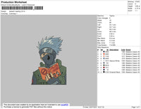 Kakashi Reading Embroidery File 4 size