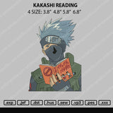Kakashi Reading Embroidery File 4 size