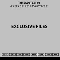 Threadstext 01 Embroidery File 6 sizes