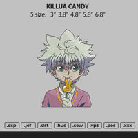 Killua Candy Embroidery File 4 size