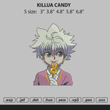 Killua Candy Embroidery File 4 size