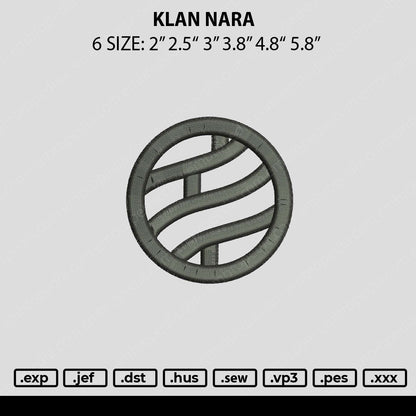 Klan Nara Embroidery File 6 sizes
