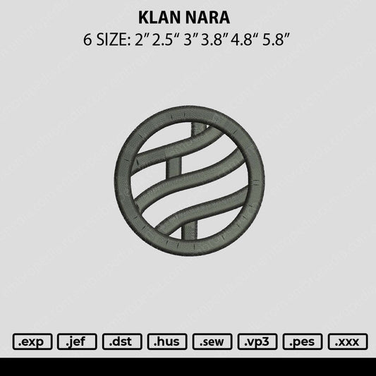Klan Nara Embroidery File 6 sizes
