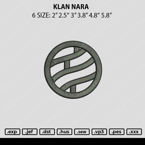 Klan Nara Embroidery File 6 sizes