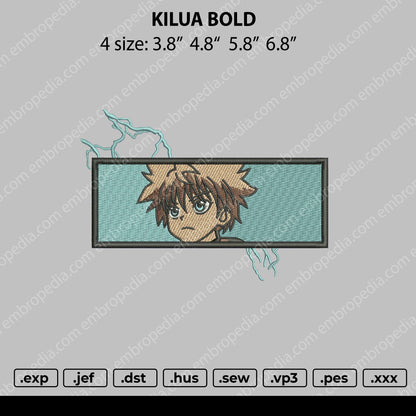 Killua Bold Embroidery File 4 size