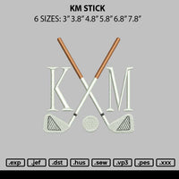 Km Stick Embroidery File 6 sizes