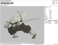 Kimetsu Bw Embroidery File 4 size