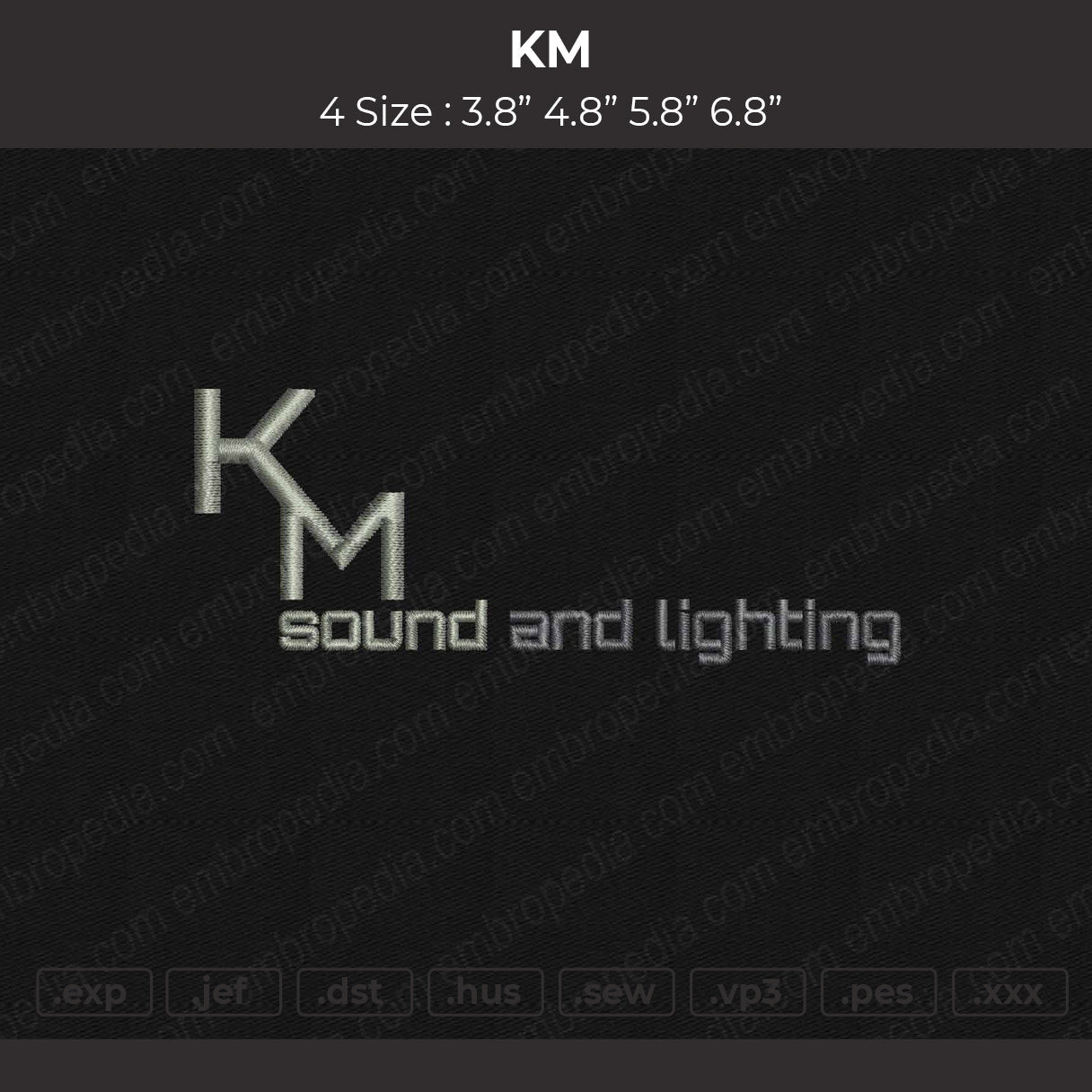 KM Embroidery File 4 size