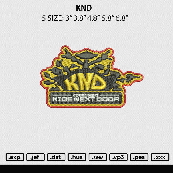 KND Embroidery File 5 sizes
