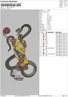 Kobe Bryan Cobra Embroidery Design File