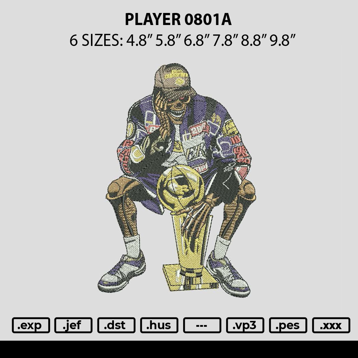 Player 0801a Embroidery File 6 sizes