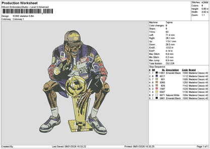 Player 0801a Embroidery File 6 sizes