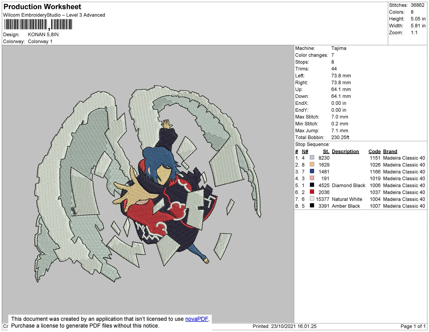 Konan Embroidery File 4 size