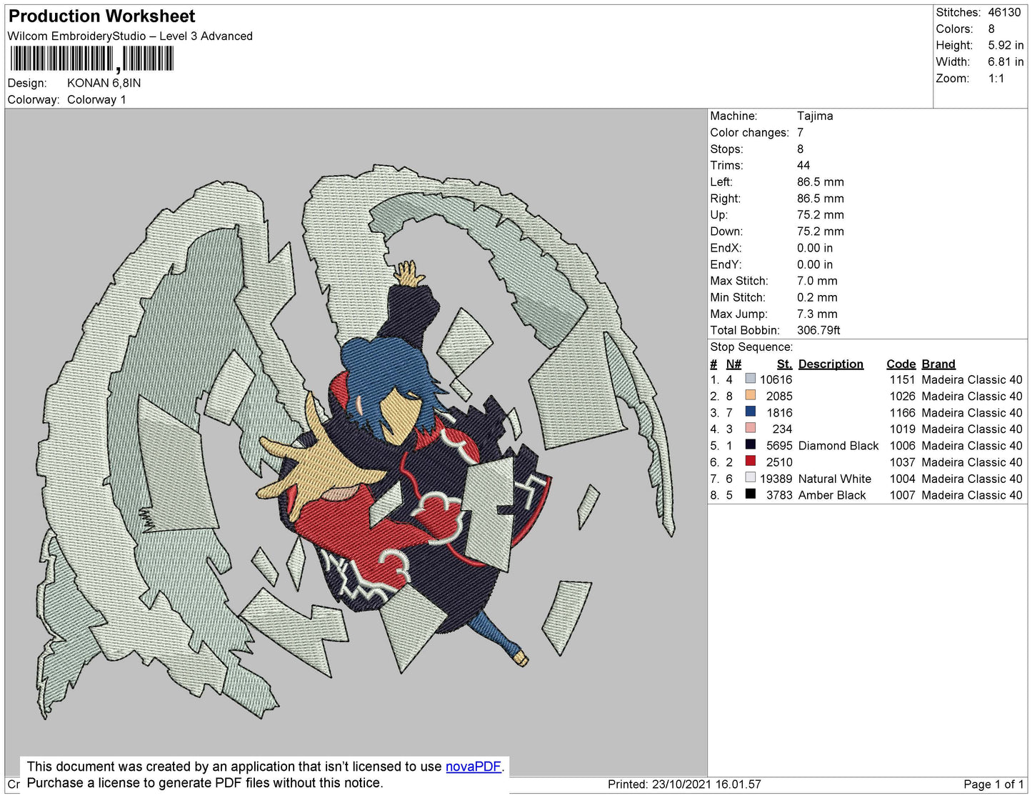 Konan Embroidery File 4 size
