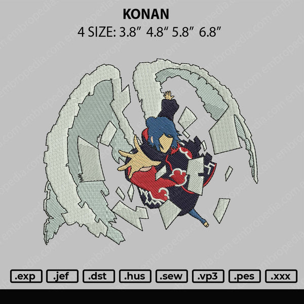 Konan Embroidery File 4 size