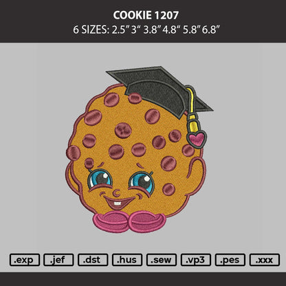 Cookie 1207 Embroidery Machine Design File 6 sizes