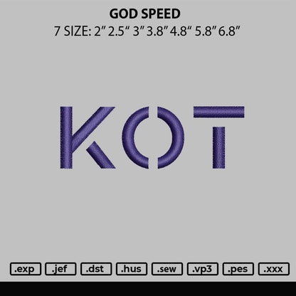 Kot Embroidery File 6 sizes